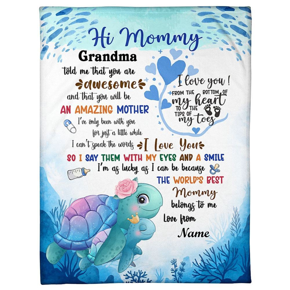 Blanket For 1st Time Mom From Baby Told Me Cute Sea Turtle Ocean Blanket, Blankets For Mothers Day