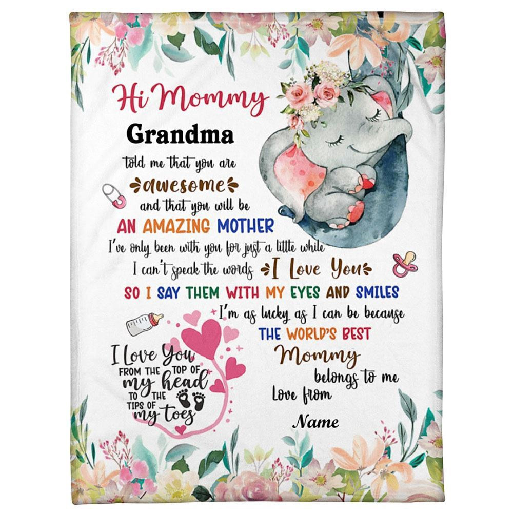 Blanket For New Mom From Baby Told Me Pink Elephant Flowers Blanket, Blankets For Mothers Day
