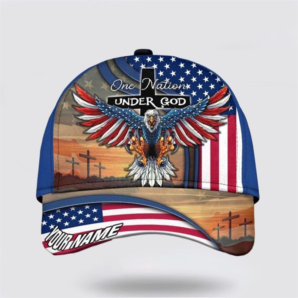 Christian Baseball Cap, Customized One Nation Under God Baseball Classic Cap, Mens Baseball Cap, Women's Baseball Cap