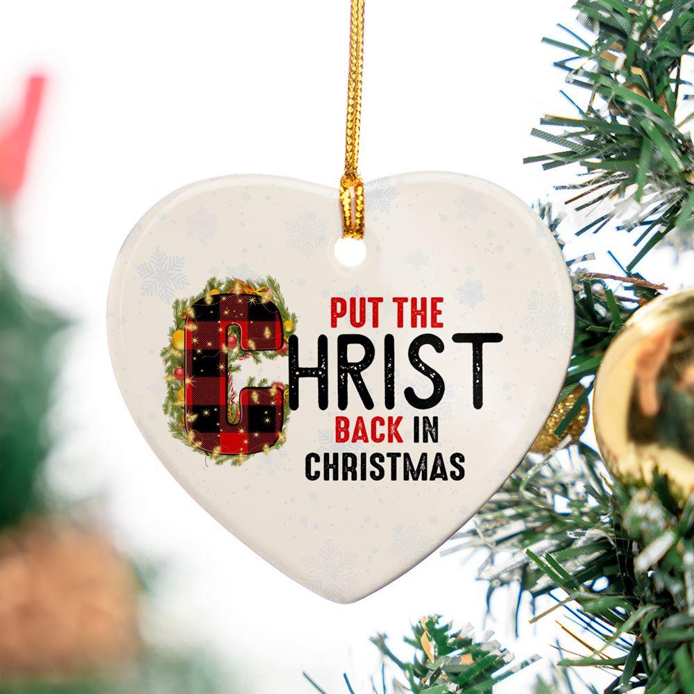 Christmas Ornament, Put The Christ Back In Christmas Circle Ceramic Ornament, Christmas Ornaments 2023