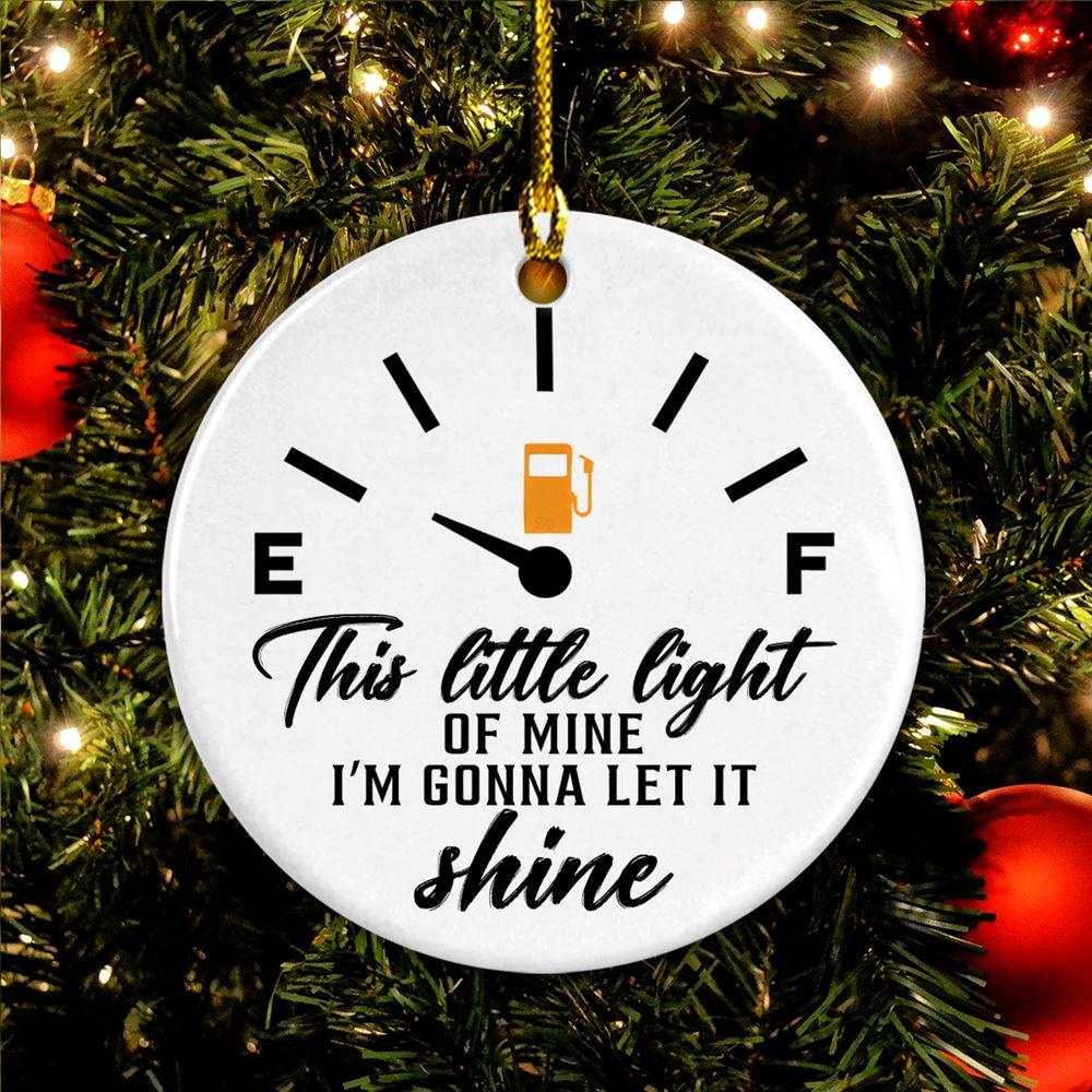 Christmas Ornament, This Little Light Of Mine I'm Gonna Let It Shine Circle Ceramic Ornamentation, Christmas Ornaments 2023