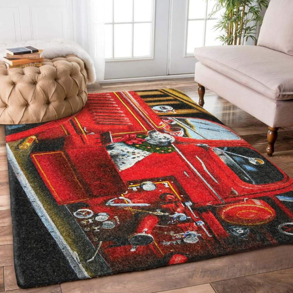 Christmas Rugs, Christmas Area Rugs, Car Christmas Dog Limited Edition Rug, Christmas Floor Mats