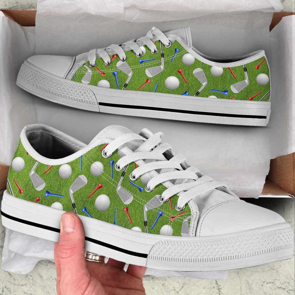 Golf Stick Pitch Low Top Shoes - Canvas Print Lowtop Trendy Fashion, Low Top Sneakers, Sneakers Low Top
