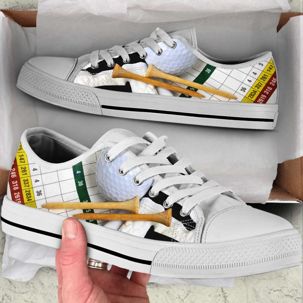 Golf Tee &amp Scorecard Low Top Shoes Canvas Print Lowtops Trendy Fashion, Low Top Sneakers, Sneakers Low Top