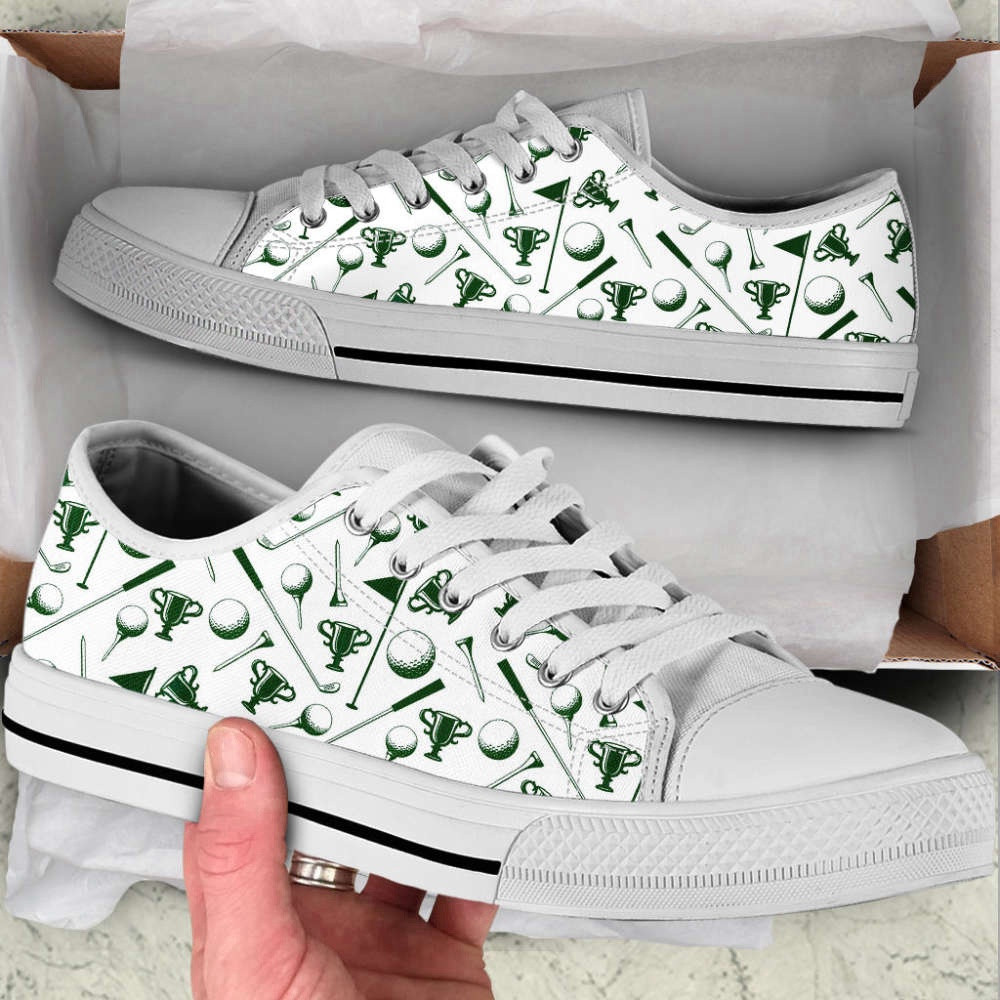 Trendy Golf Equipment &amp Cup PT Low Top Shoes Canvas Print Casual Shoes, Low Top Sneakers, Sneakers Low Top