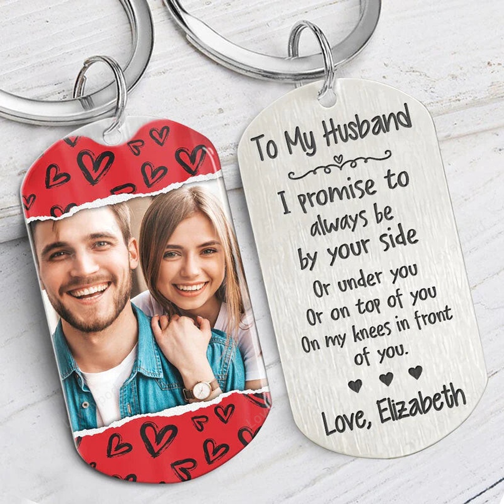 Valentine Keychain, Always By Your Side Or Top Or Under, Personalized Keychain, Gifts For Him, Custom Photo - Excoolent